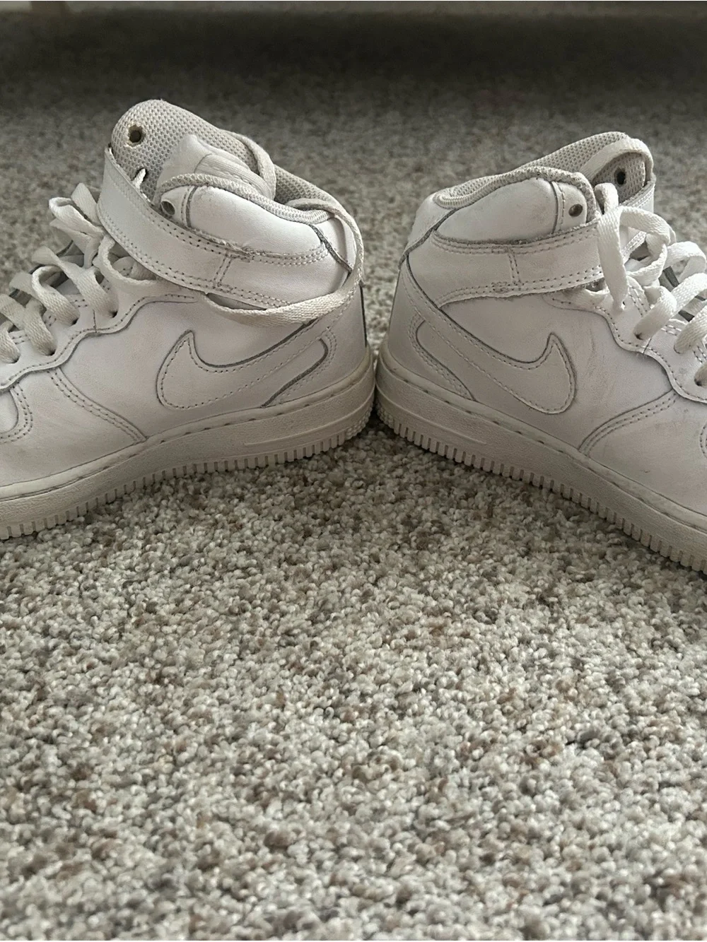 Nike Kids White High-Top Sneakers with Strap